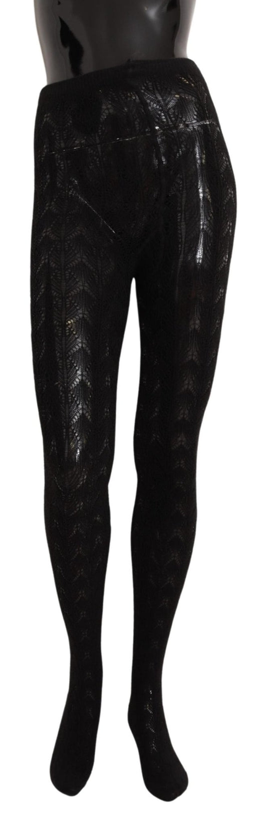 Black Nylon Stretch Tights Stocking Women Socks - coffeewithmee2Dolce & GabbanaP4947S