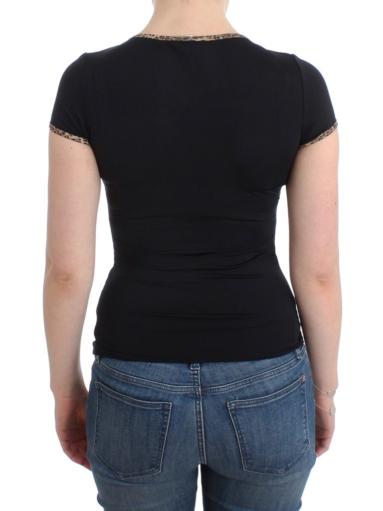 Black Nylon Top T-Shirt - coffeewithmee2CavalliP0536S