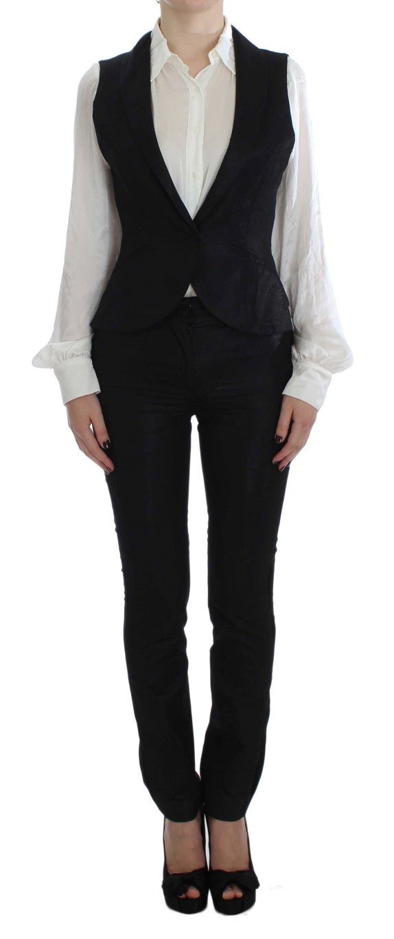 Black One Button Three Piece Suit - coffeewithmee2ExteP1700S