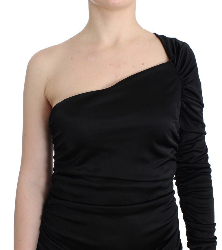 Black One Sleeve Pencil Dress - coffeewithmee2GF FerreP1096S