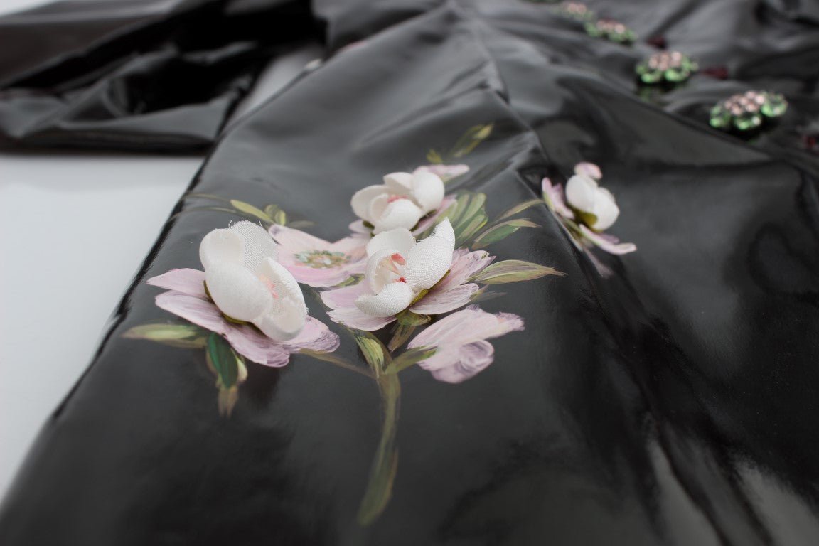 Black patent floral HANDPAINTED dress - coffeewithmee2Dolce & GabbanaP0629S
