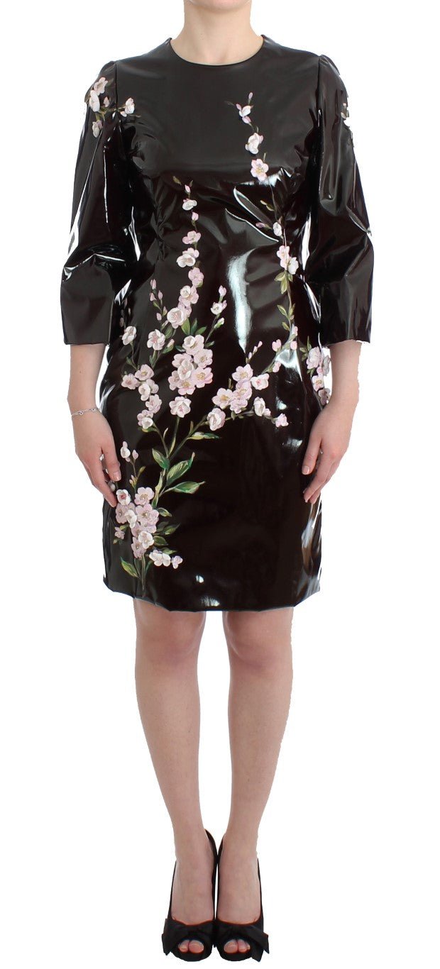 Black patent floral HANDPAINTED dress - coffeewithmee2Dolce & GabbanaP0629S