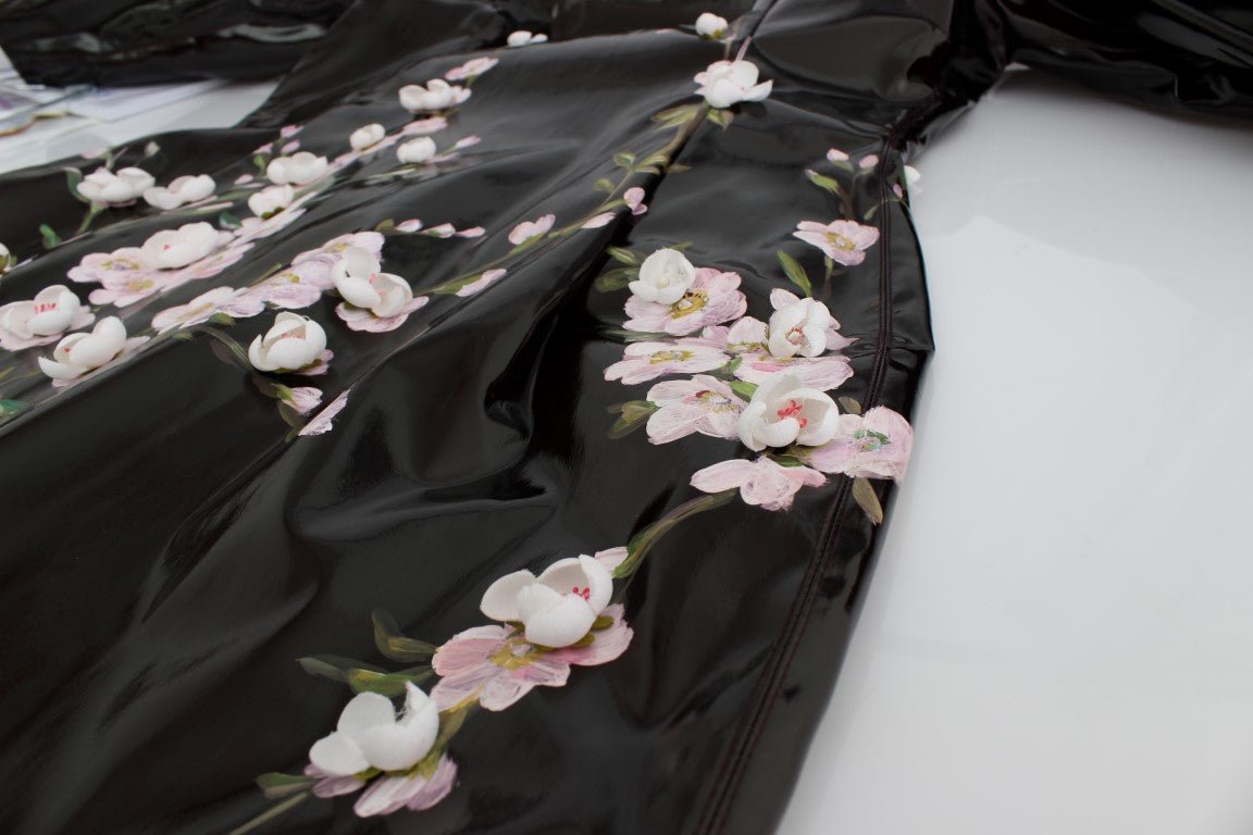 Black patent floral HANDPAINTED dress - coffeewithmee2Dolce & GabbanaP0629S