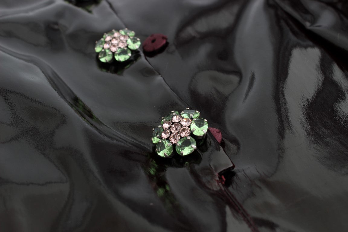 Black patent floral HANDPAINTED dress - coffeewithmee2Dolce & GabbanaP0629S