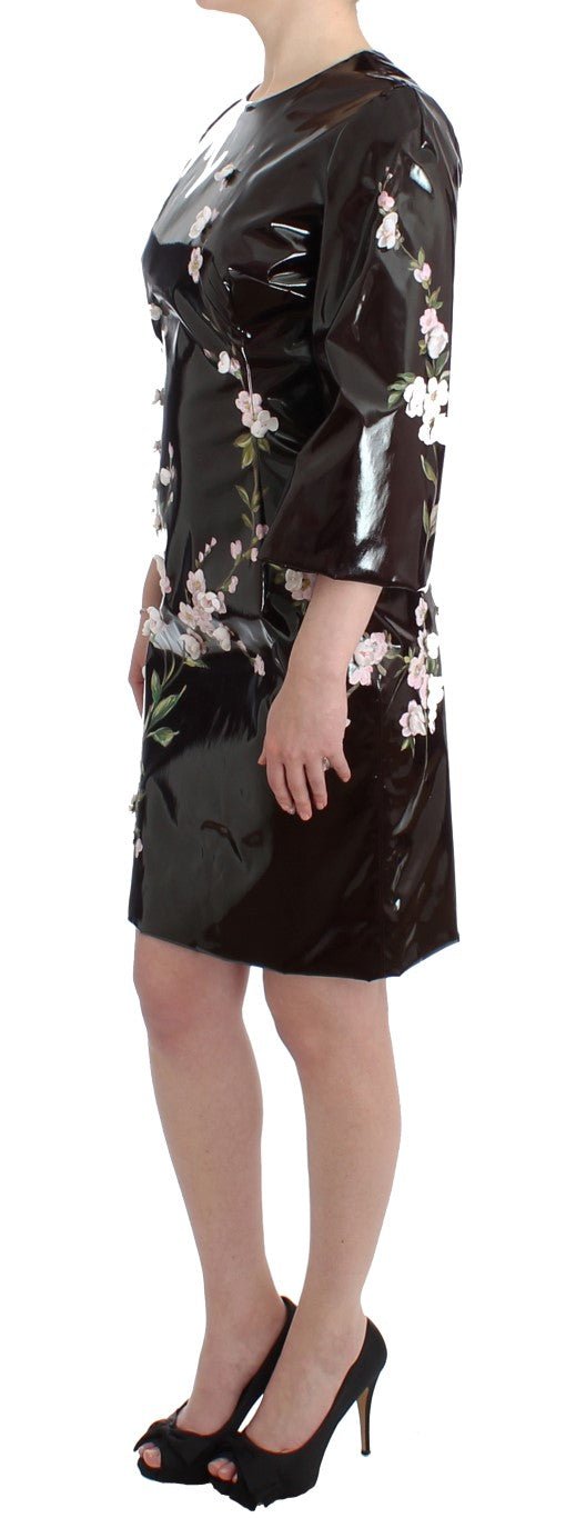 Black patent floral HANDPAINTED dress - coffeewithmee2Dolce & GabbanaP0629S
