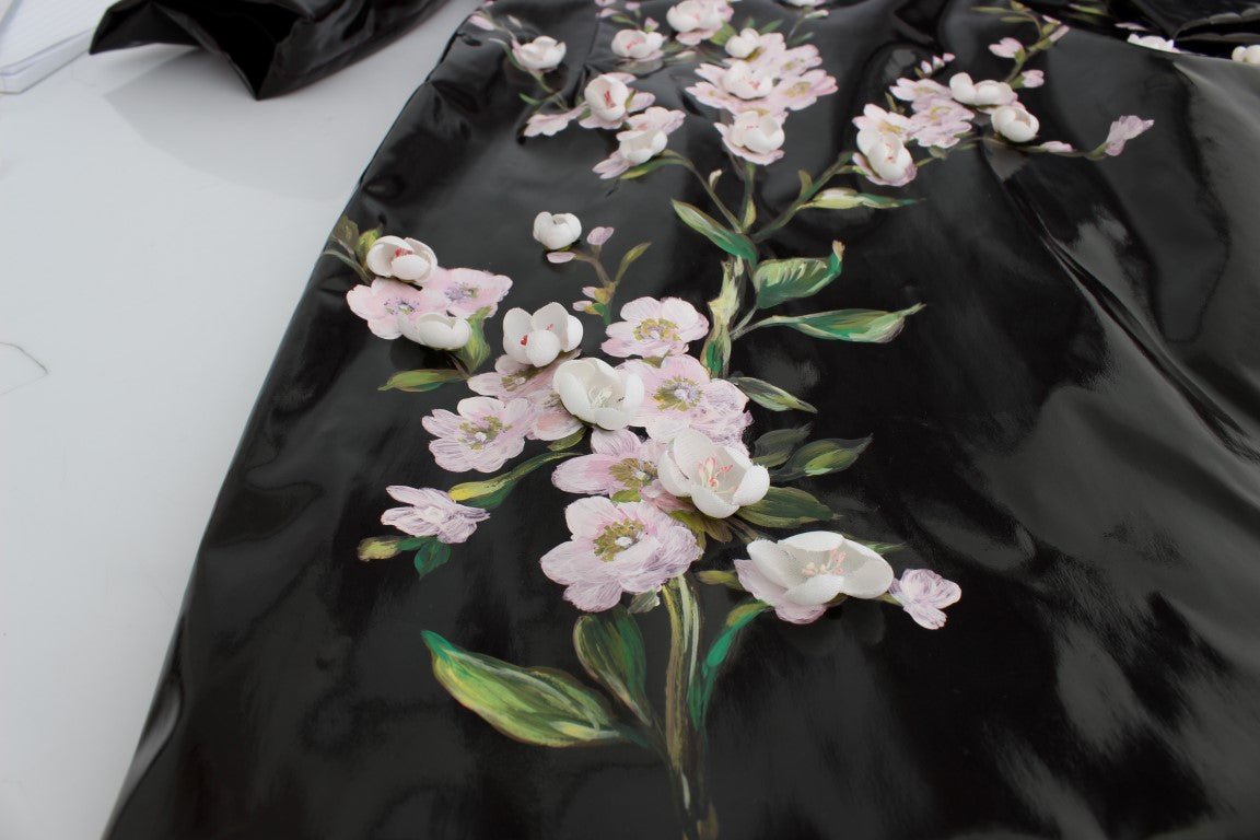 Black patent floral HANDPAINTED dress - coffeewithmee2Dolce & GabbanaP0629S