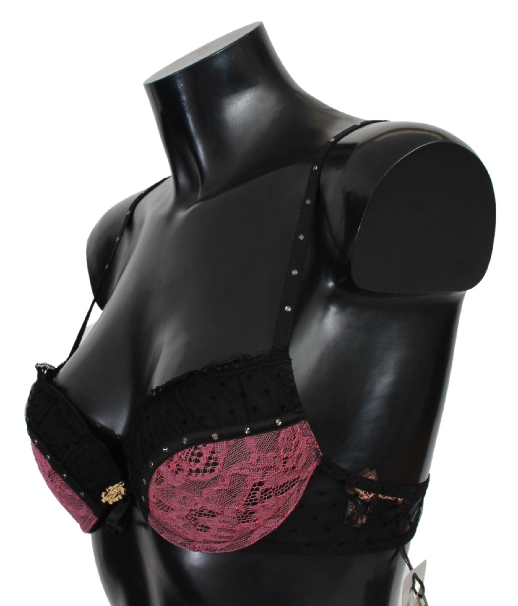 Black Pink Lace Push Up Bra Underwear - coffeewithmee2Roberto CavalliP5664S