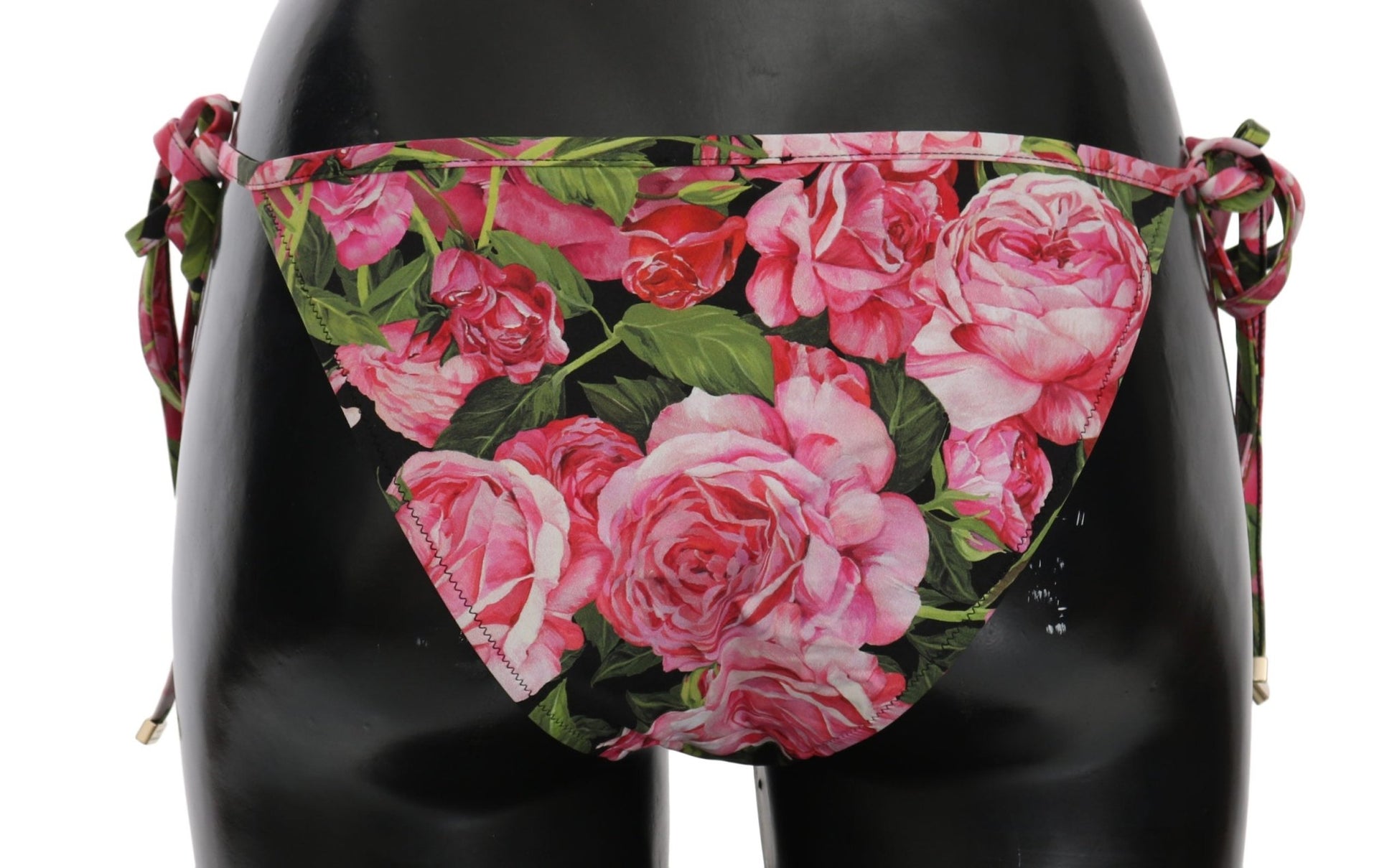 Black Pink Rose Print Bottom Bikini Beachwear - coffeewithmee2Dolce & GabbanaP2602S