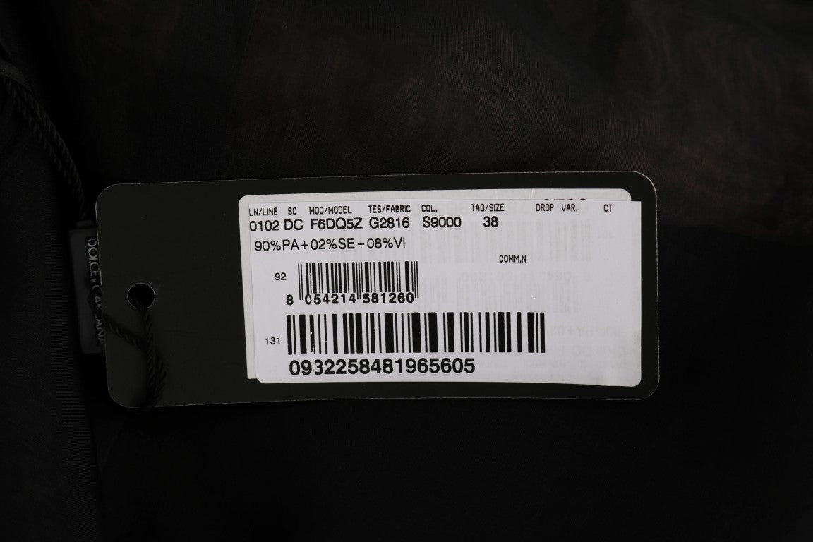 Black Pink Silk Applique Shift Dress - coffeewithmee2Dolce & GabbanaP1891S