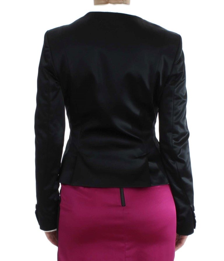 Black Pink Stretch Blazer Jacket - coffeewithmee2ExteP1710S