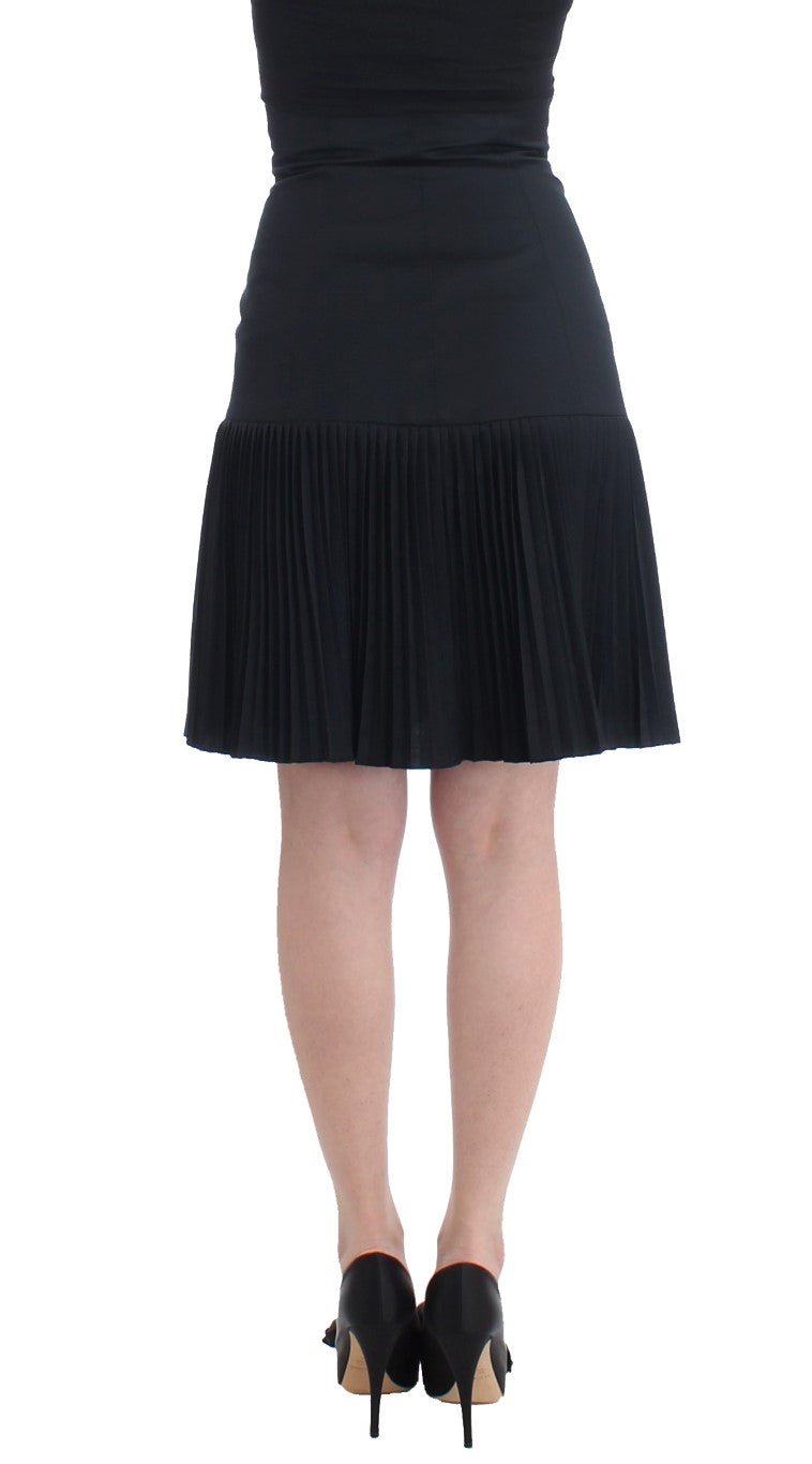 Black Pleated Laced Skirt - coffeewithmee2CavalliP0617S