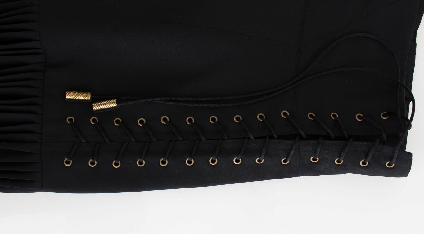 Black Pleated Laced Skirt - coffeewithmee2CavalliP0617S