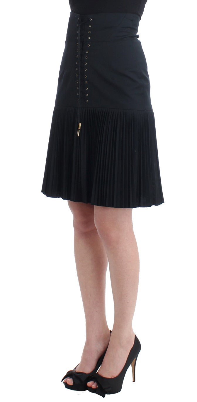 Black Pleated Laced Skirt - coffeewithmee2CavalliP0617S