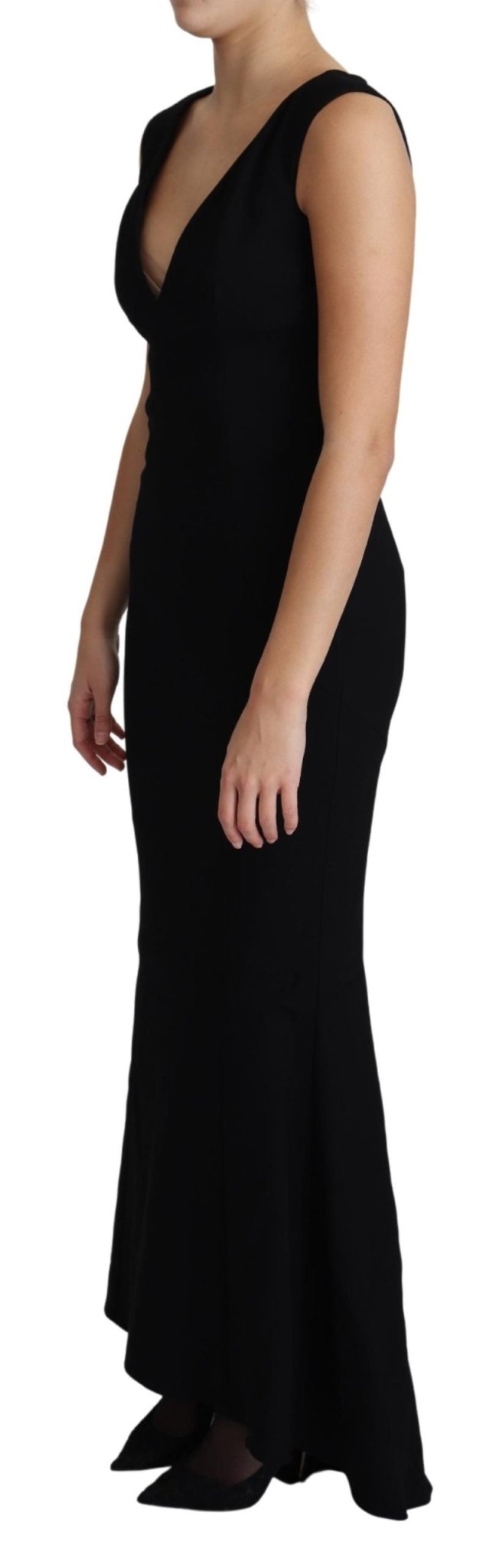 Black Plunging Crystal Mermaid Maxi Dress - coffeewithmee2Dolce & GabbanaP3796S