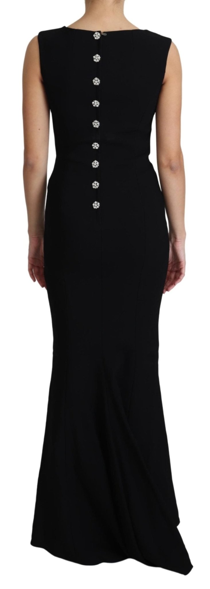 Black Plunging Crystal Mermaid Maxi Dress - coffeewithmee2Dolce & GabbanaP3796S