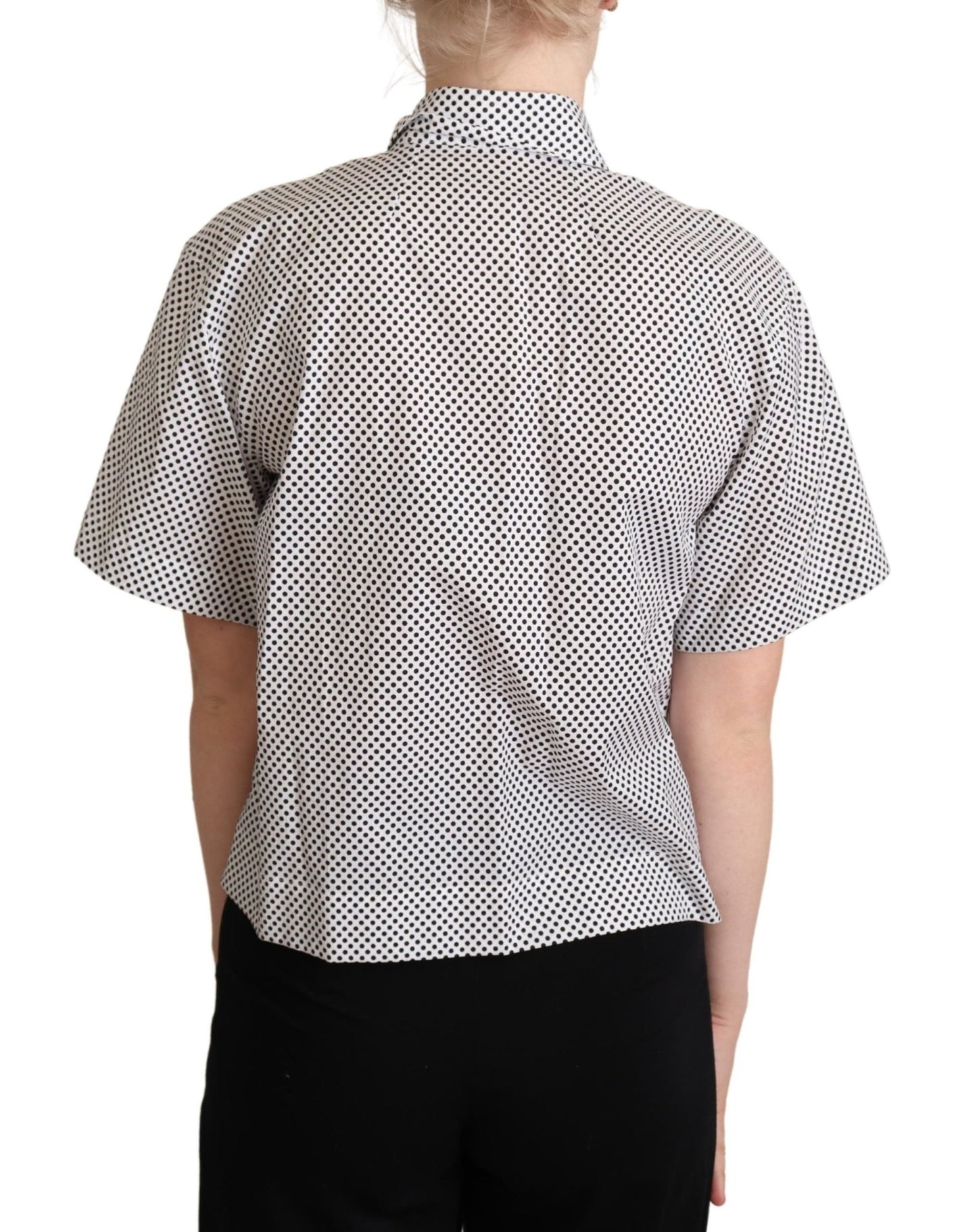 Black Polka Dot Collared Shirt White - coffeewithmee2Dolce & GabbanaP5014S