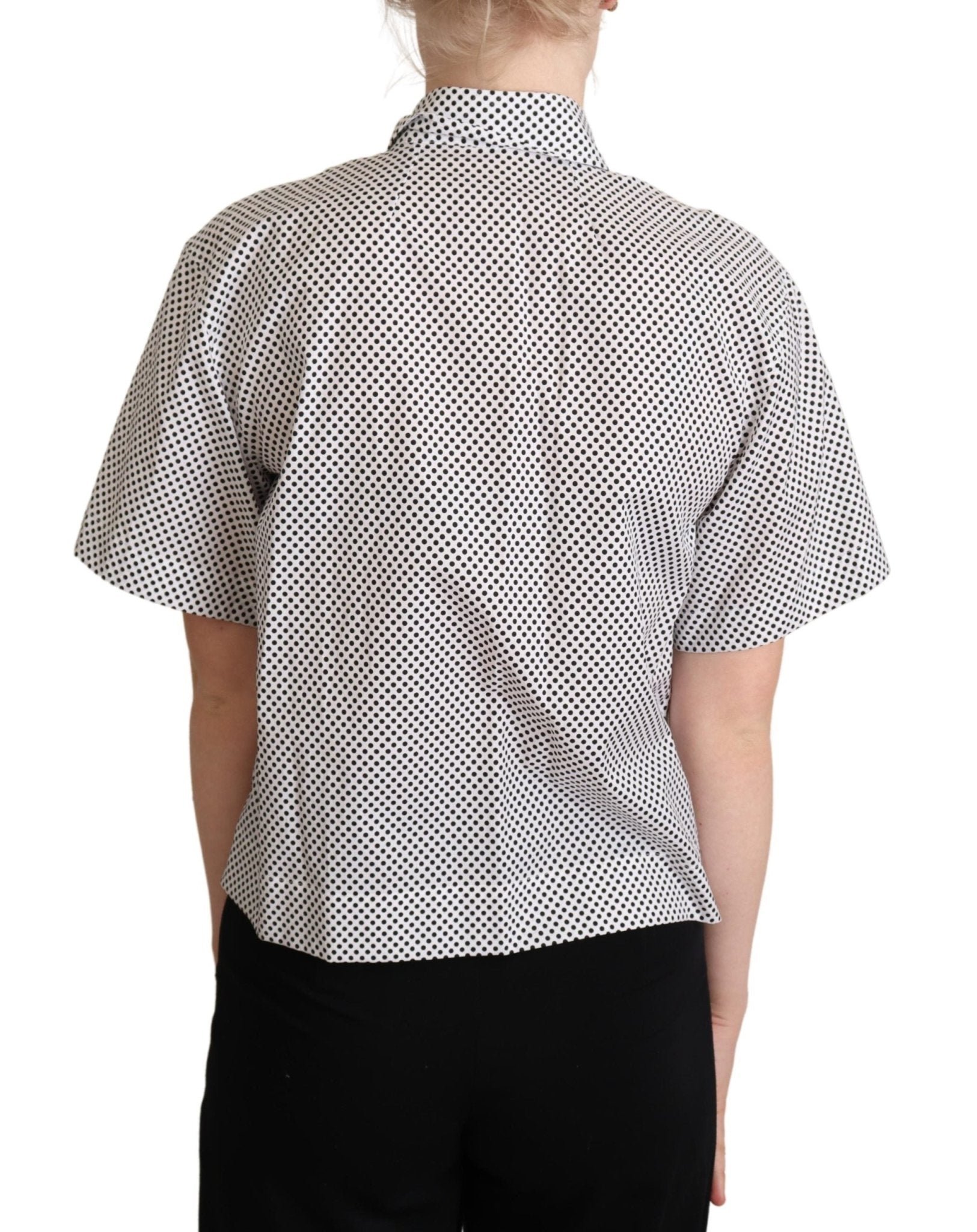Black Polka Dot Collared Shirt White - coffeewithmee2Dolce & GabbanaP5014S