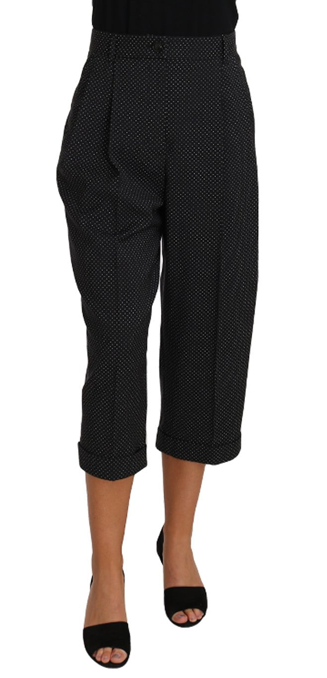 Black Polka Dot Cropped Pegged Pants - coffeewithmee2Dolce & GabbanaP1579S