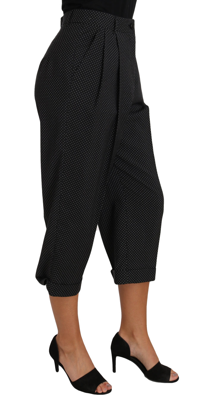 Black Polka Dot Cropped Pegged Pants - coffeewithmee2Dolce & GabbanaP1579S