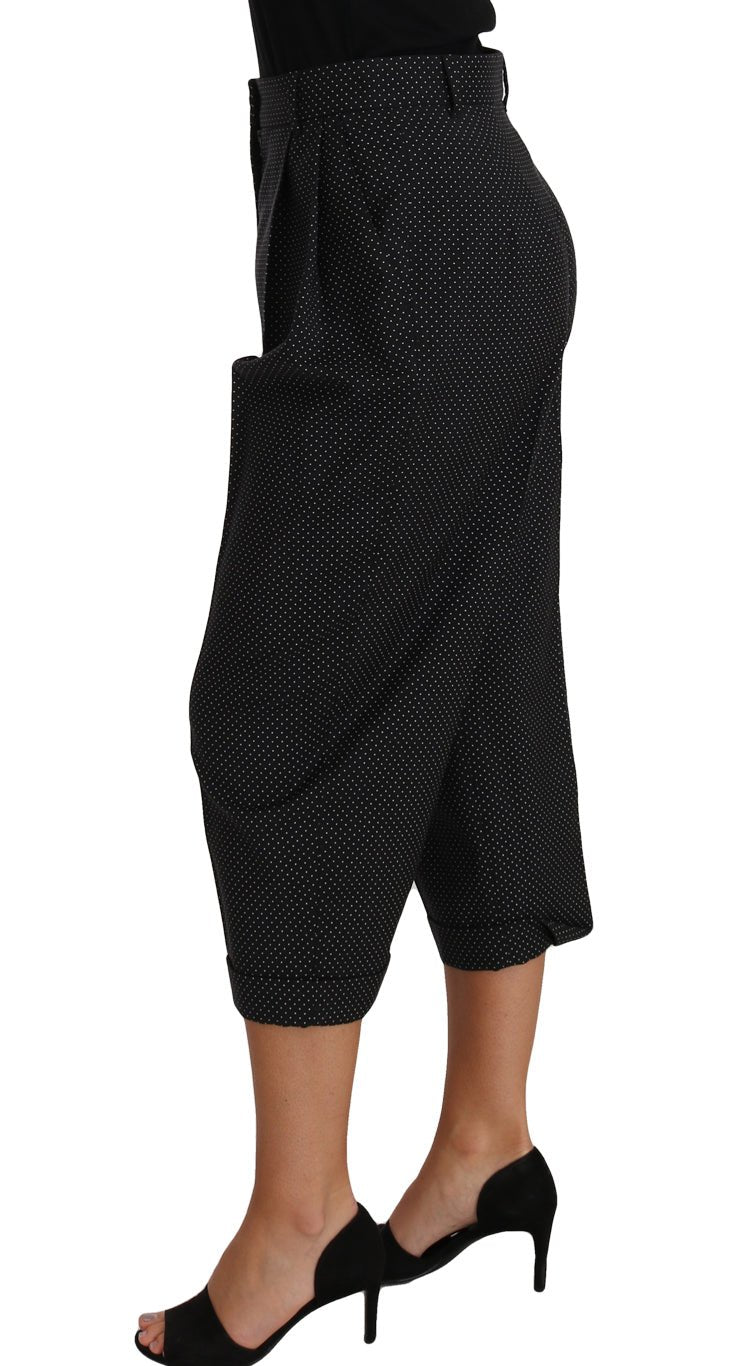 Black Polka Dot Cropped Pegged Pants - coffeewithmee2Dolce & GabbanaP1579S