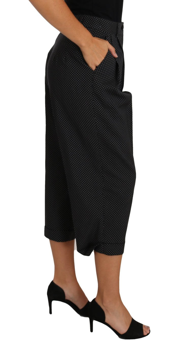 Black Polka Dot Cropped Pegged Pants - coffeewithmee2Dolce & GabbanaP1579S