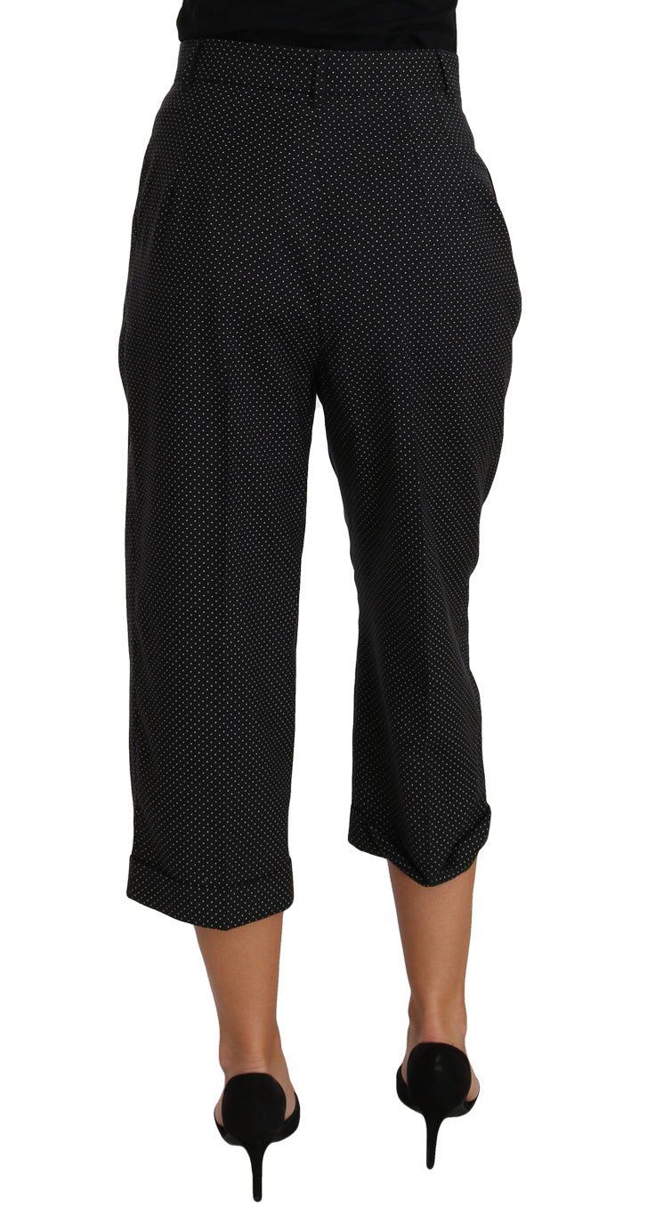 Black Polka Dot Cropped Pegged Pants - coffeewithmee2Dolce & GabbanaP1579S