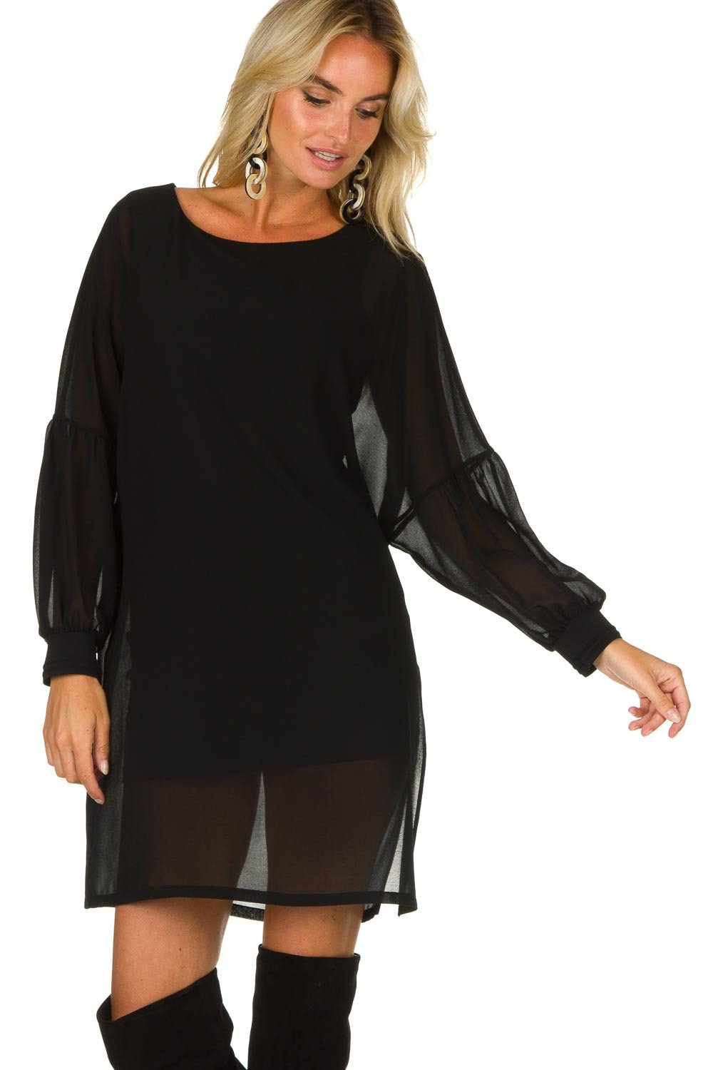 Black Polyester Party Dress - coffeewithmee2Patrizia PepeP4258S