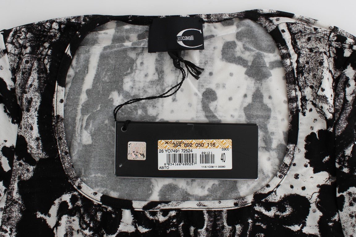 Black Printed Sheath Dress - coffeewithmee2CavalliP0588S