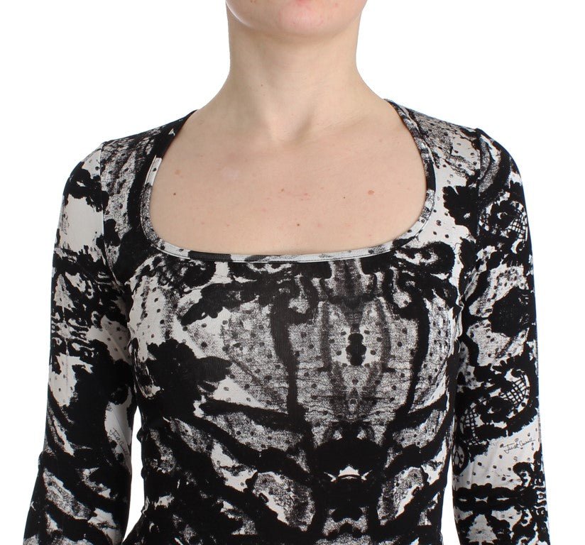 Black Printed Sheath Dress - coffeewithmee2CavalliP0588S