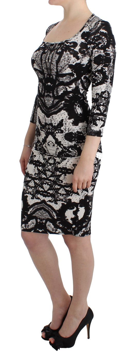 Black Printed Sheath Dress - coffeewithmee2CavalliP0588S