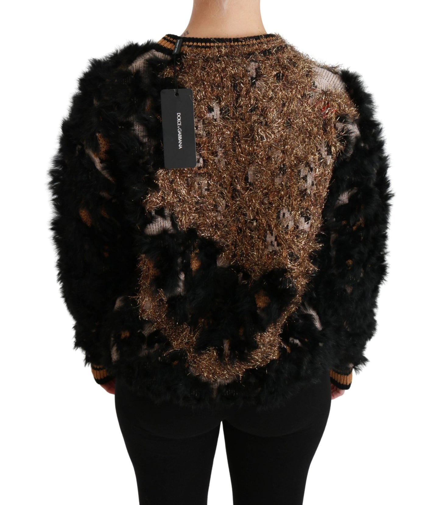 Black Rabbit Fur Pullover Wool Sweater - coffeewithmee2Dolce & GabbanaP2871S