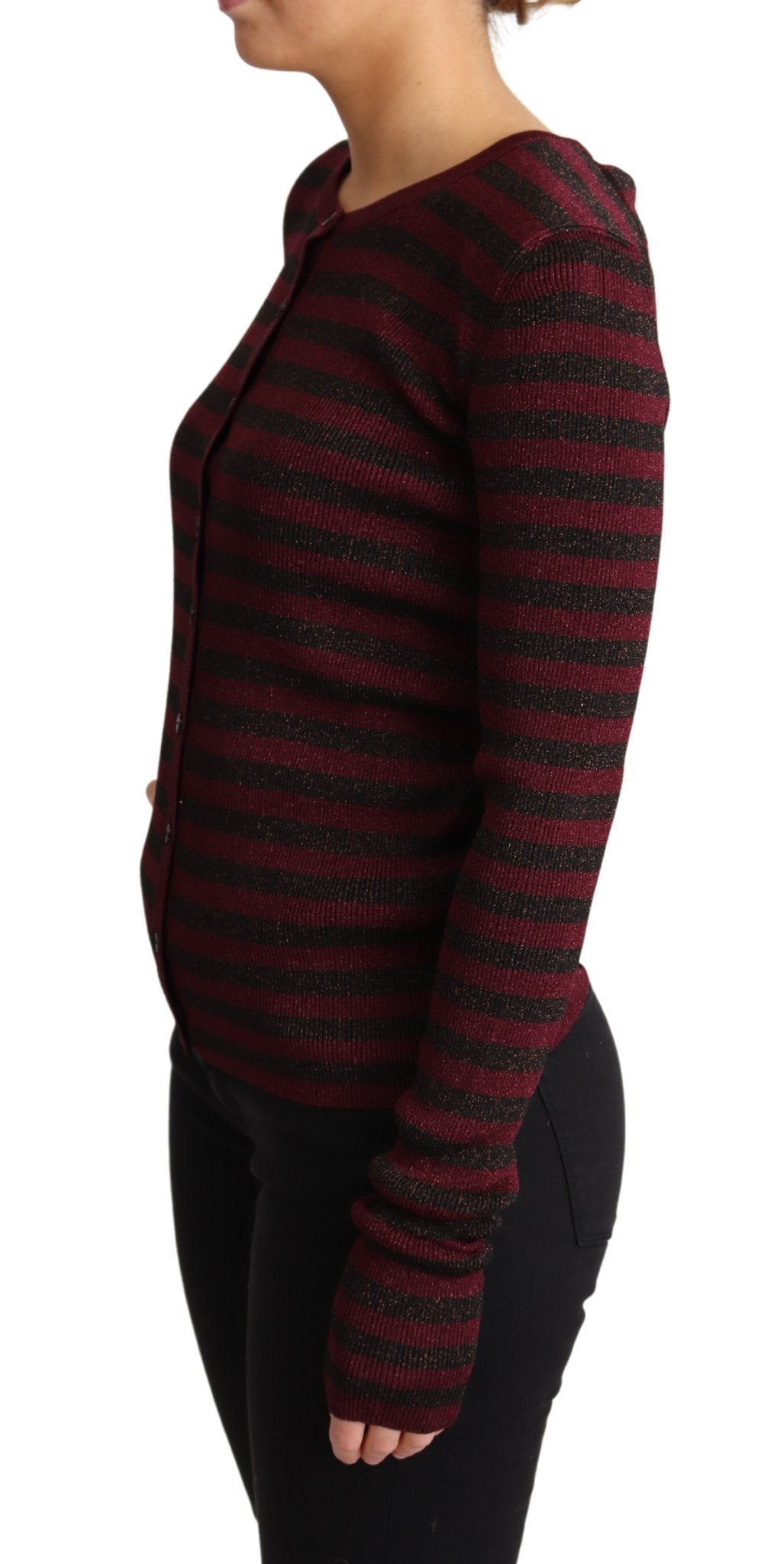Black Red Striped Viscose Cardigan Sweater - coffeewithmee2Dolce & GabbanaP4420S