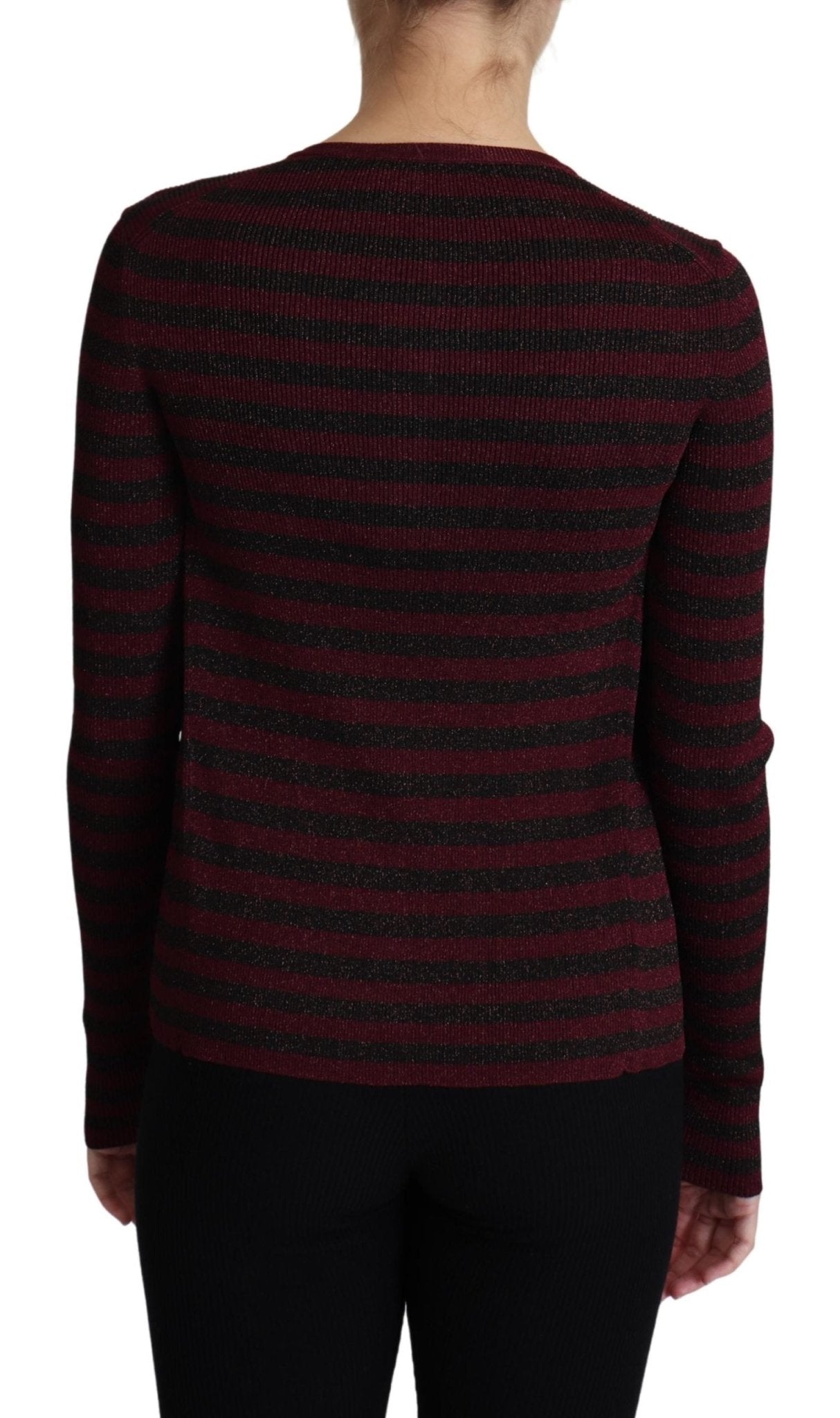 Black Red Striped Viscose Cardigan Sweater - coffeewithmee2Dolce & GabbanaP4420S