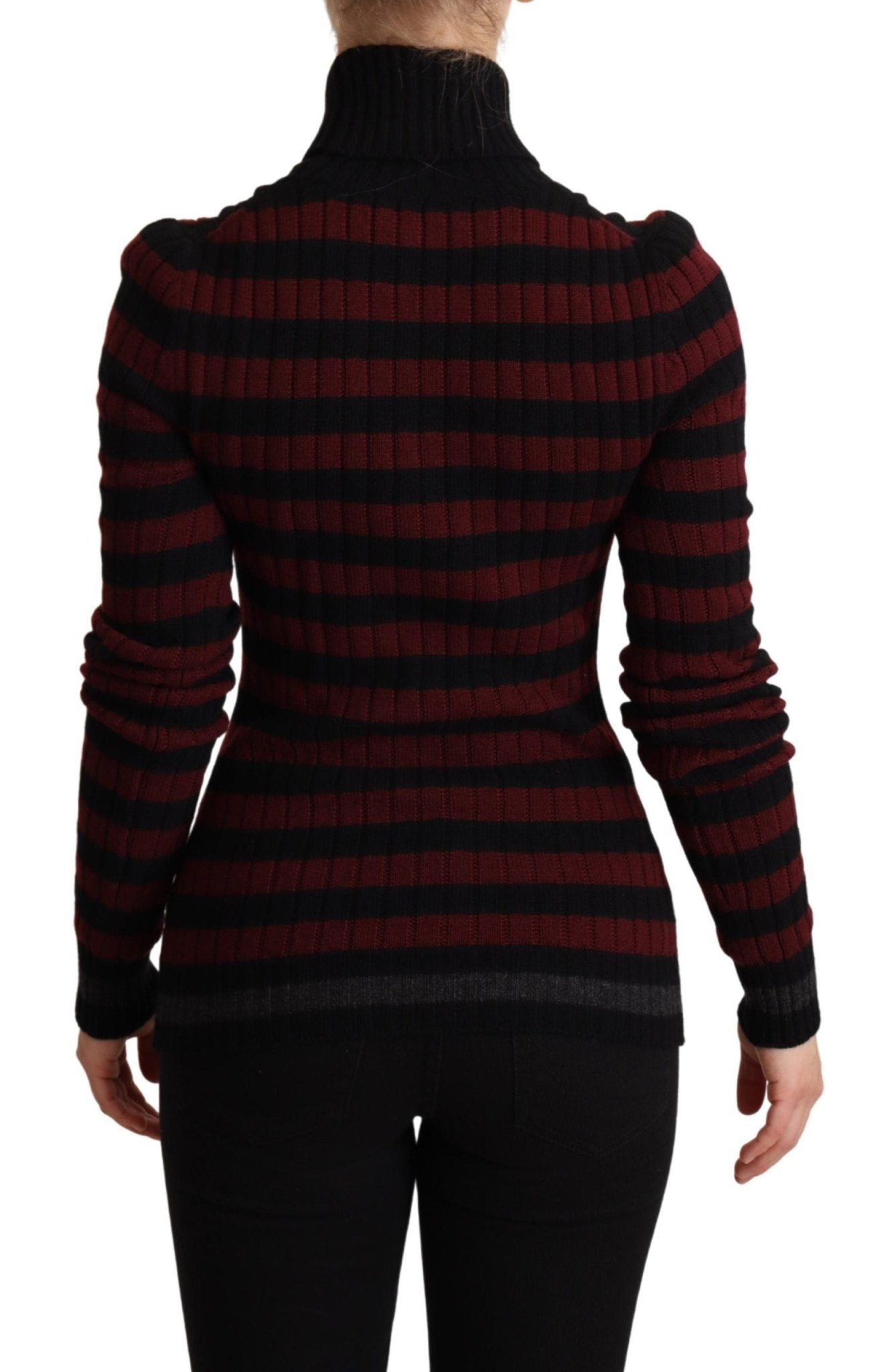 Black Red Striped Wool Pullover Sweater - coffeewithmee2Dolce & GabbanaP5223S