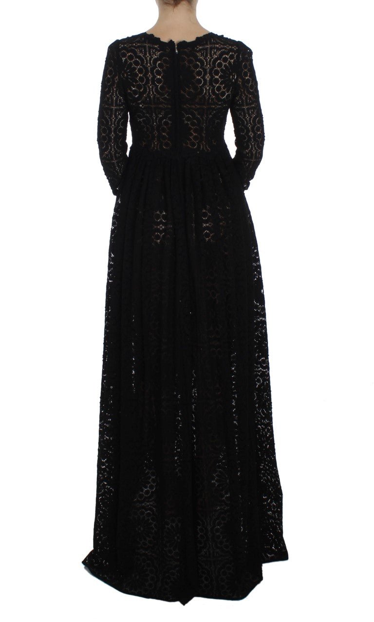 Black Ricamo Knitted Full Length Maxi Dress - coffeewithmee2Dolce & GabbanaP1024S