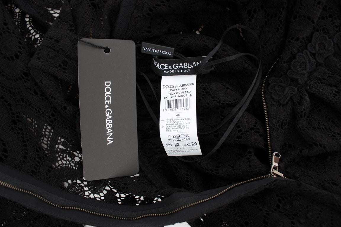 Black Ricamo Knitted Full Length Maxi Dress - coffeewithmee2Dolce & GabbanaP1024S