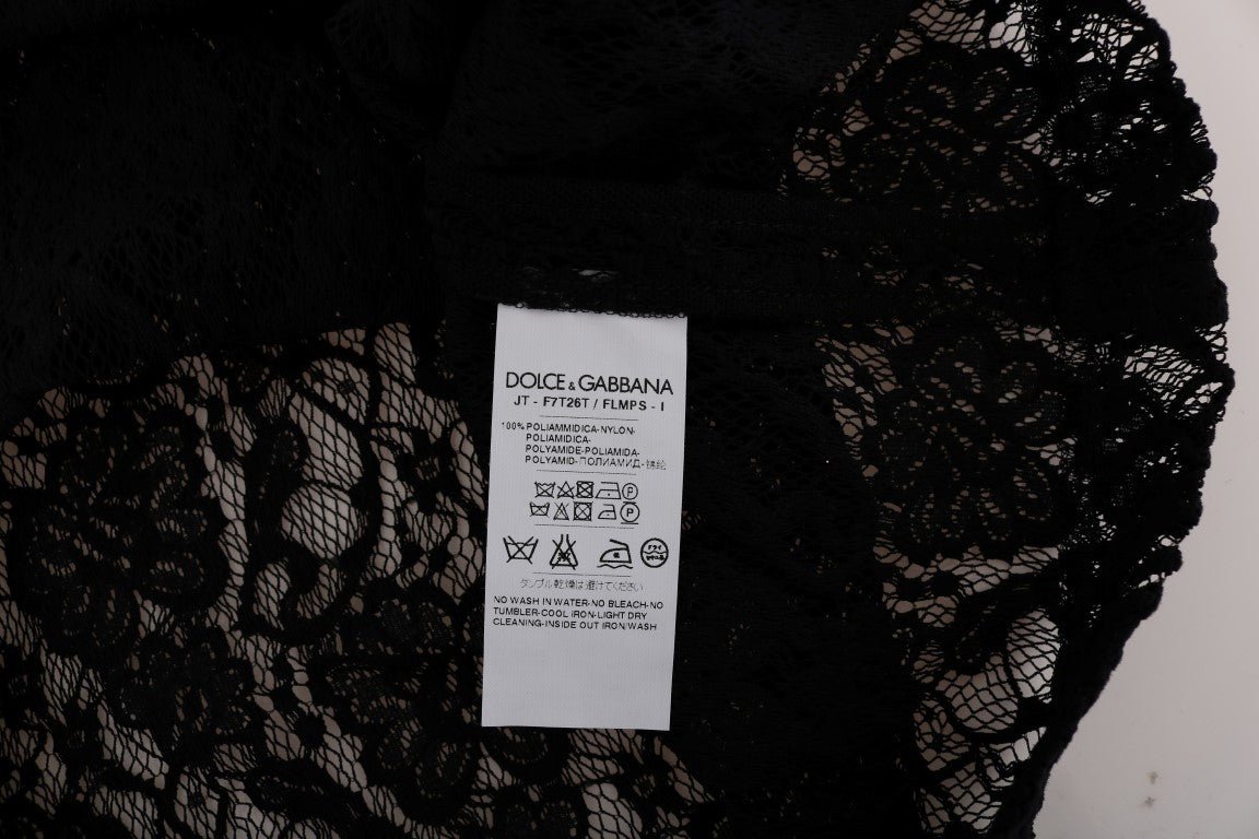 Black Ricamo Lace Transparent Blouse - coffeewithmee2Dolce & GabbanaP2002S
