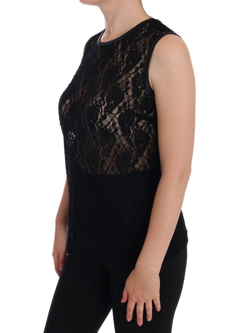 Black Ricamo Lace Transparent Blouse - coffeewithmee2Dolce & GabbanaP2002S