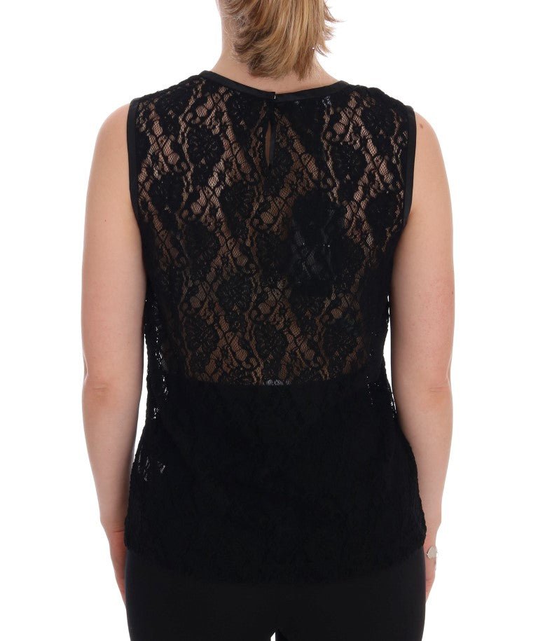 Black Ricamo Lace Transparent Blouse - coffeewithmee2Dolce & GabbanaP2002S