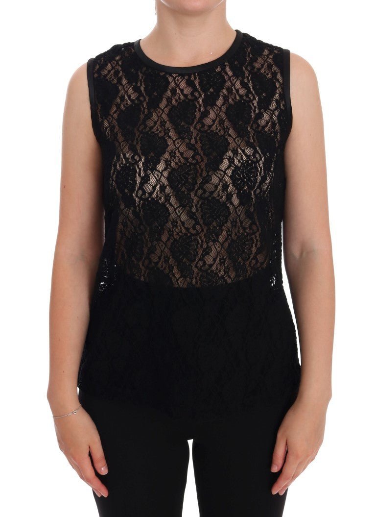 Black Ricamo Lace Transparent Blouse - coffeewithmee2Dolce & GabbanaP2002S