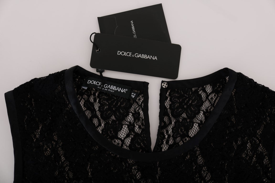 Black Ricamo Lace Transparent Blouse - coffeewithmee2Dolce & GabbanaP2002S