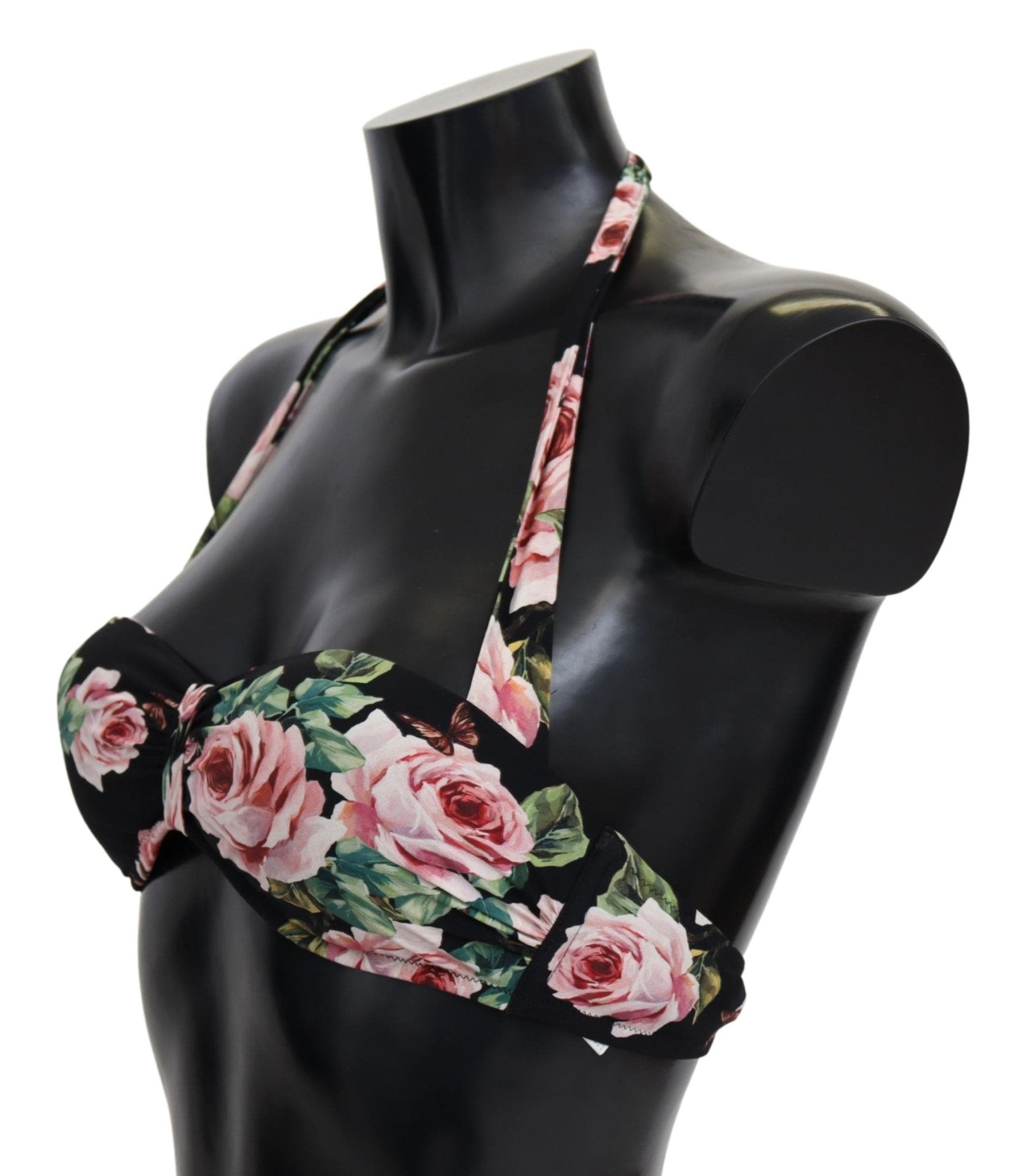 Black Roses Print Swimsuit Beachwear Bikini Tops - coffeewithmee2Dolce & GabbanaP4115S