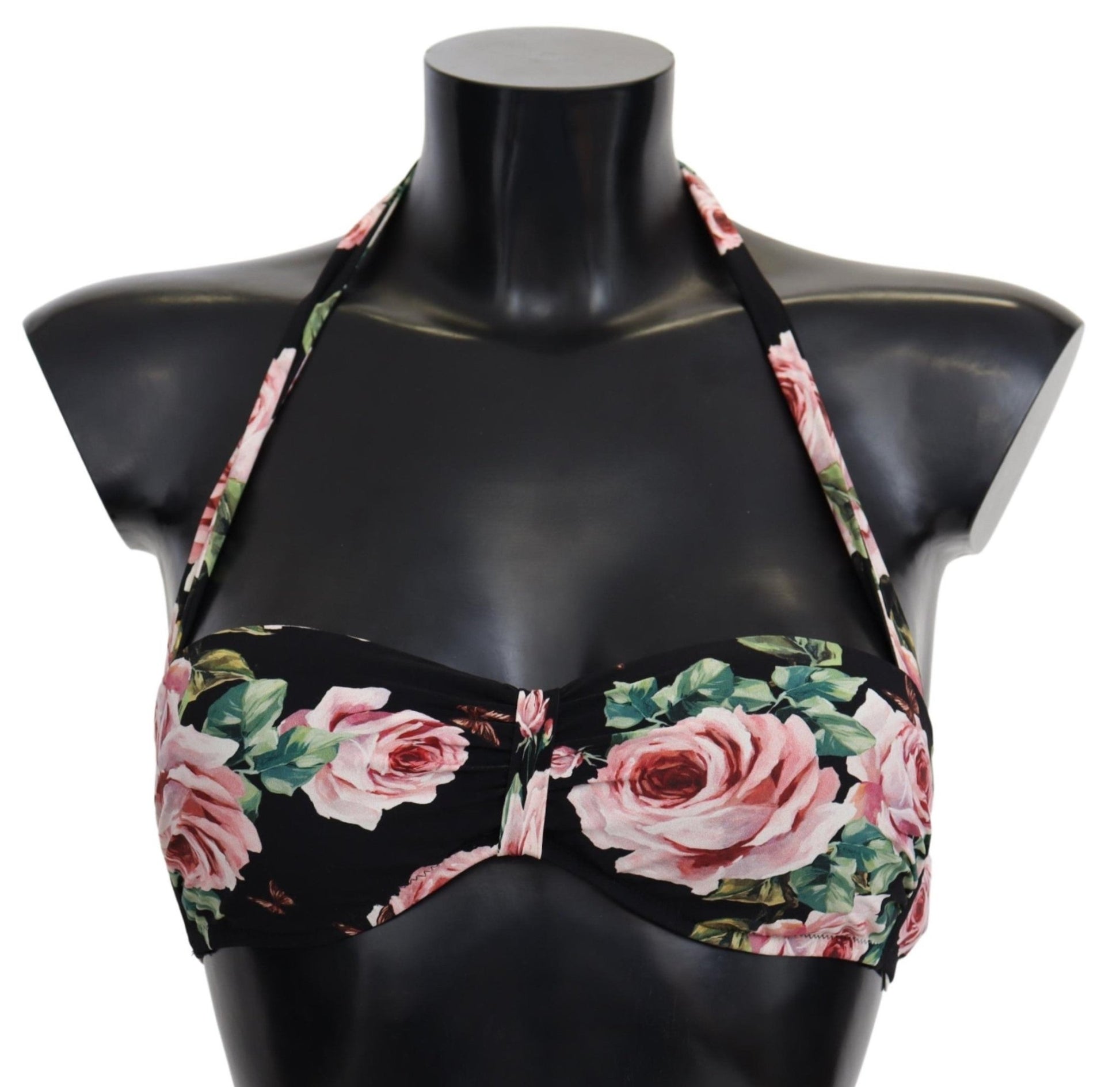Black Roses Print Swimsuit Beachwear Bikini Tops - coffeewithmee2Dolce & GabbanaP4115S