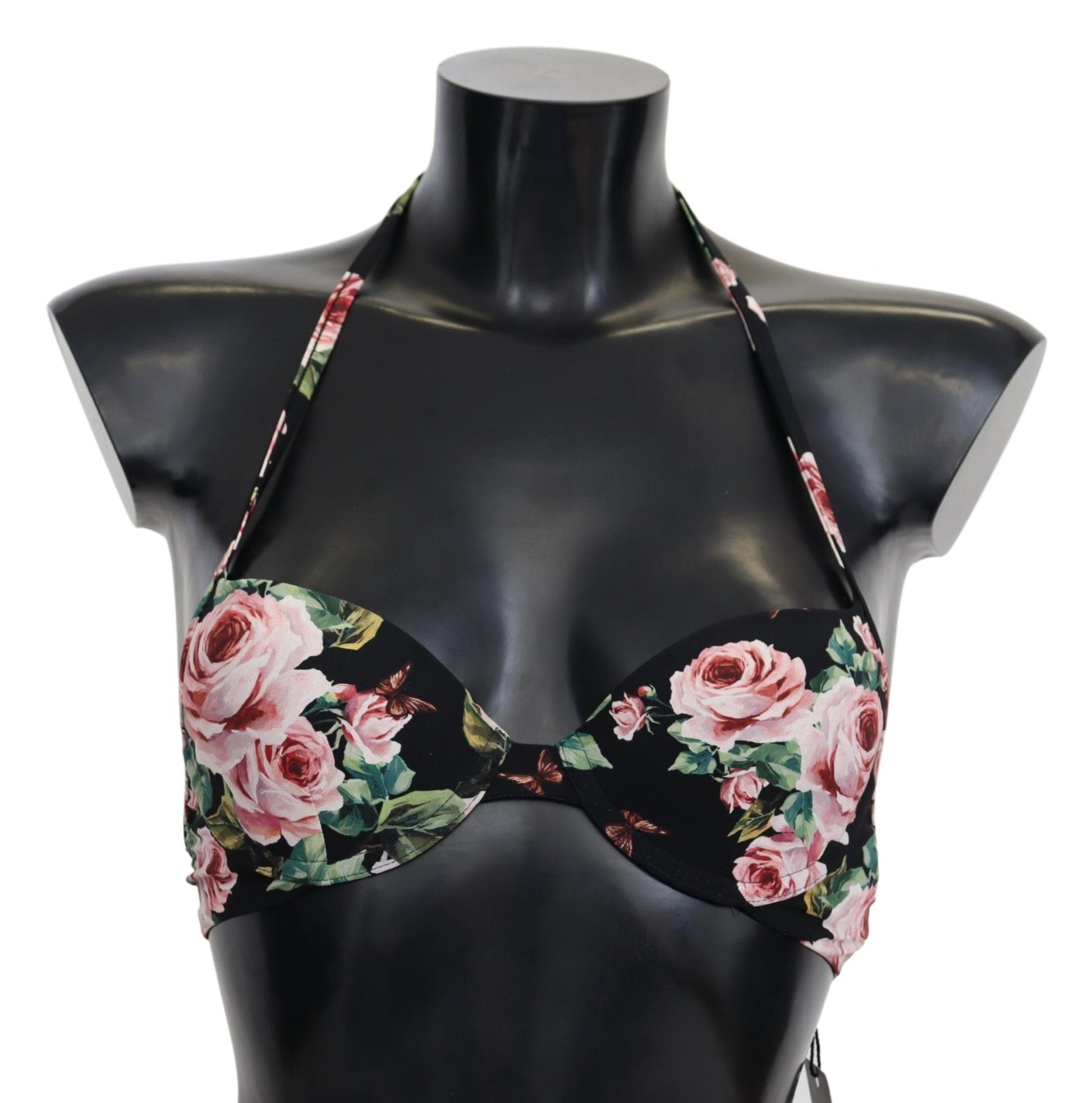Black Roses Print Swimsuit Beachwear Bikini Tops - coffeewithmee2Dolce & GabbanaP4114S