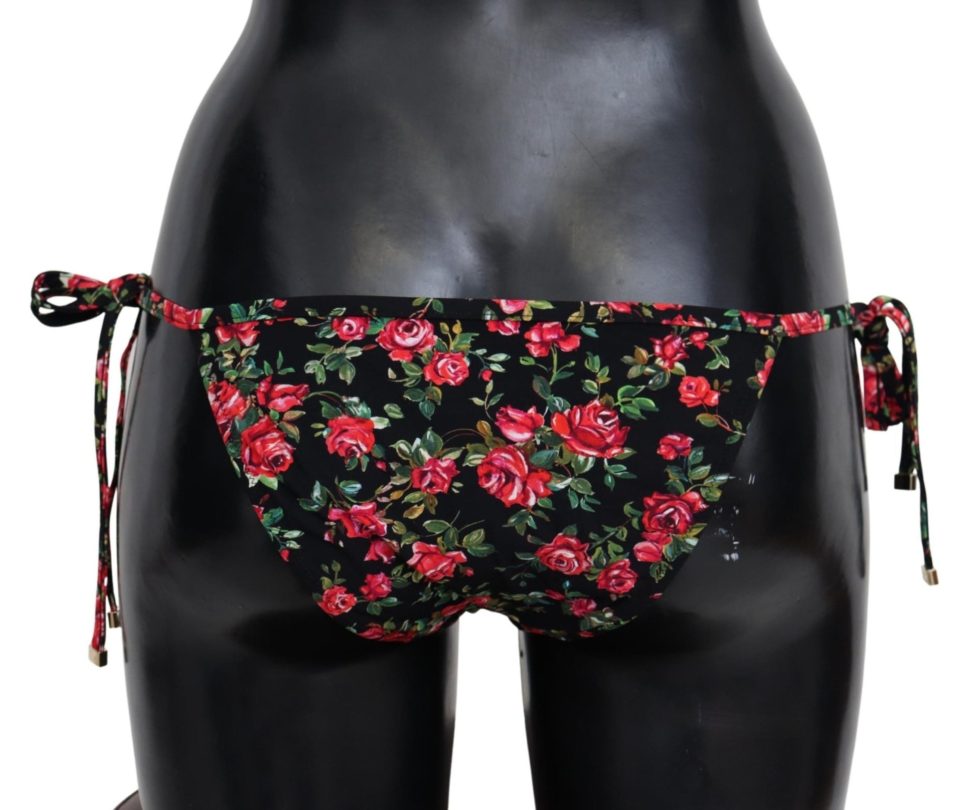 Black Roses Print Swimwear Beachwear Bikini Bottom - coffeewithmee2Dolce & GabbanaP3938S
