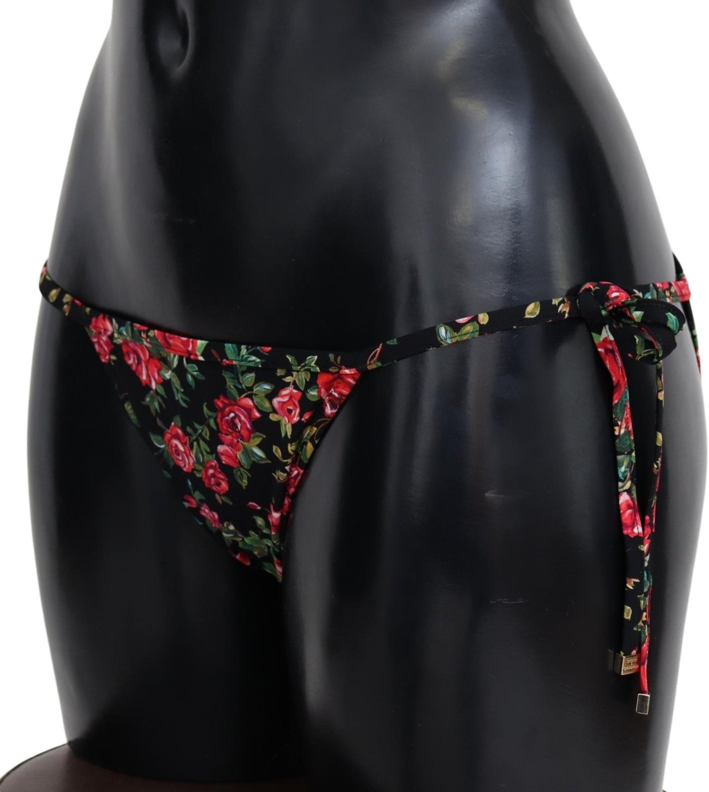 Black Roses Print Swimwear Beachwear Bikini Bottom - coffeewithmee2Dolce & GabbanaP3938S