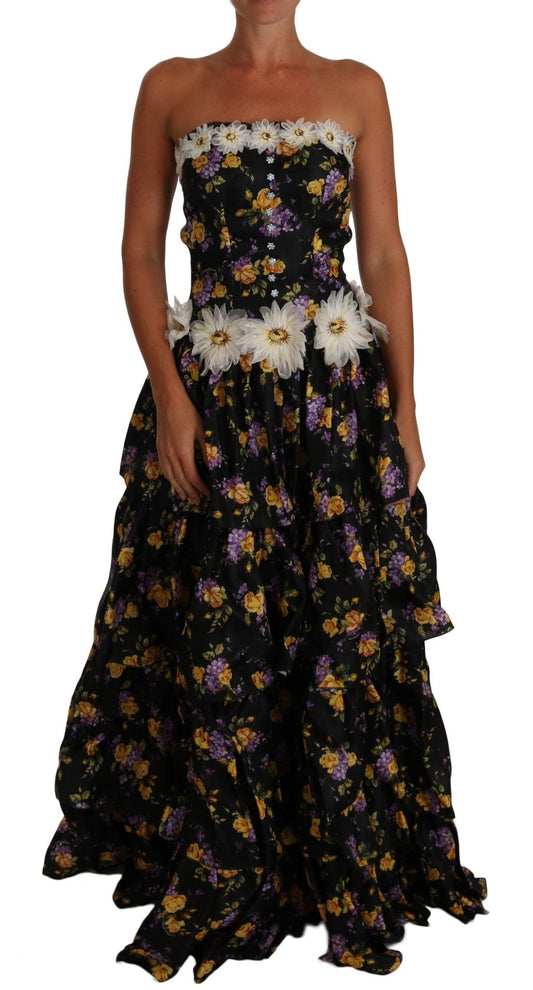 Black Sartoria Ball Floral Rose Crystal Dress - coffeewithmee2Dolce & GabbanaP1384S
