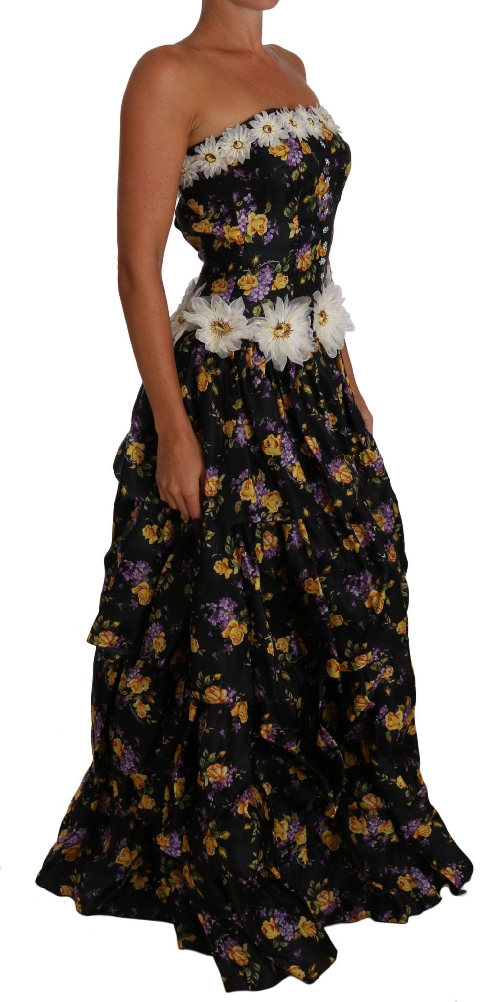 Black Sartoria Ball Floral Rose Crystal Dress - coffeewithmee2Dolce & GabbanaP1384S