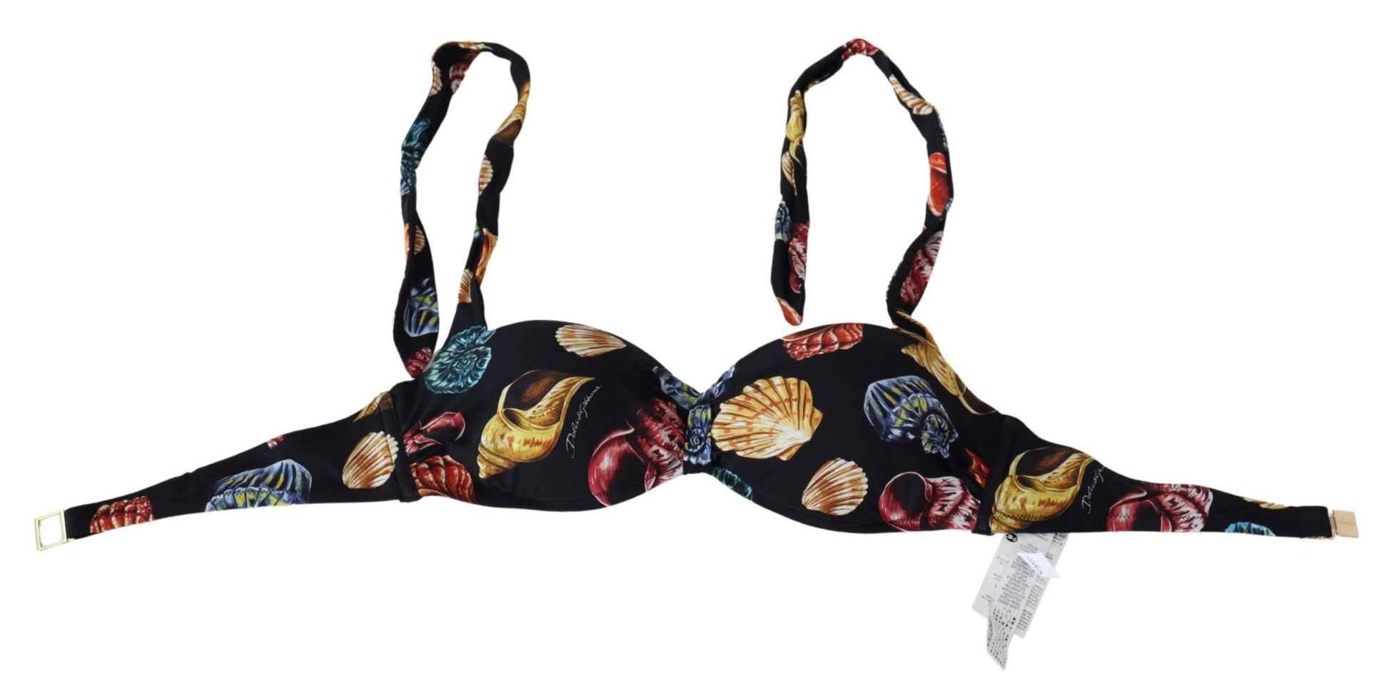 Black Seashells Print Halter Swimwear Bikini Tops - coffeewithmee2Dolce & GabbanaP4137S