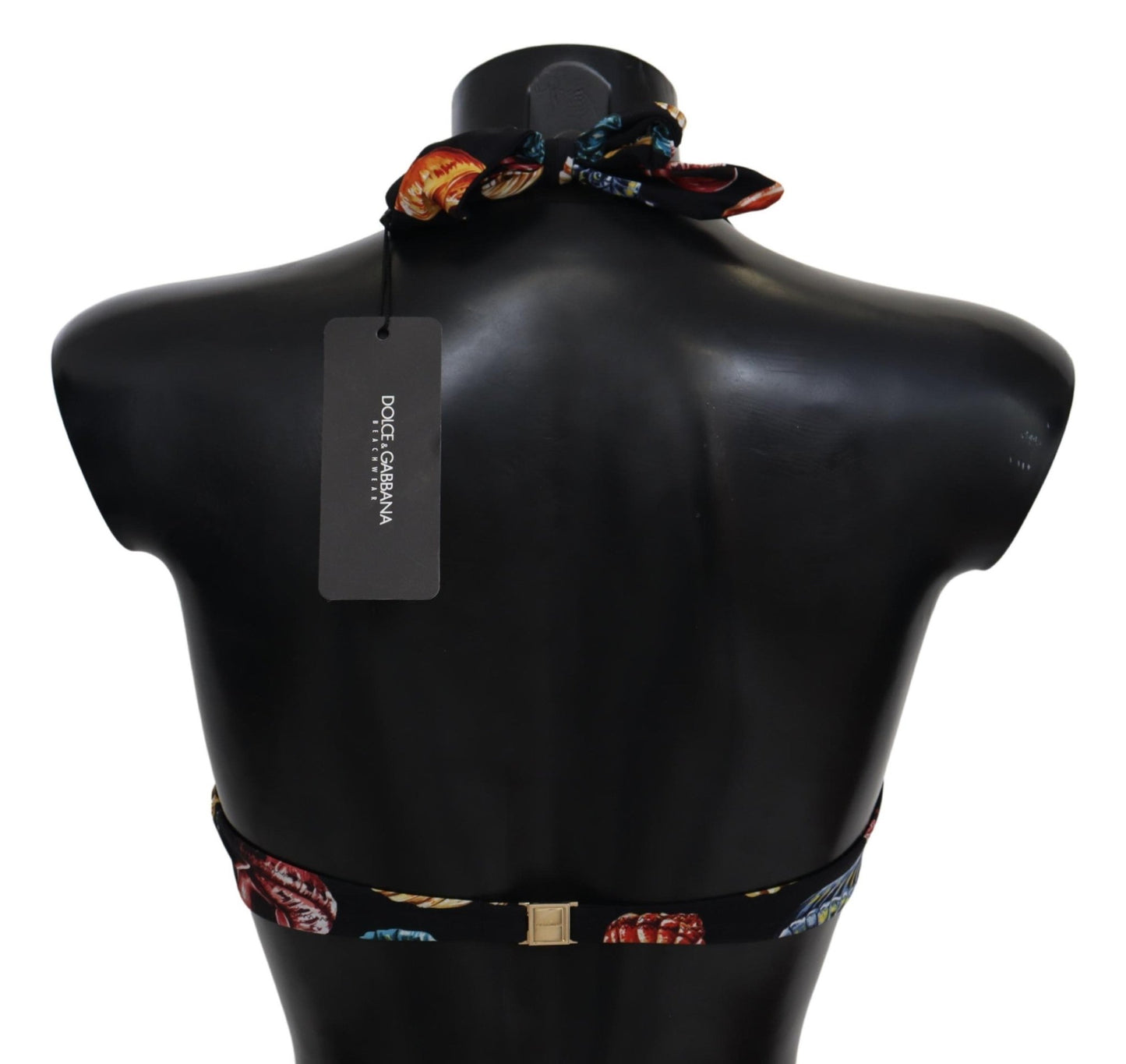 Black Seashells Print Halter Swimwear Bikini Tops - coffeewithmee2Dolce & GabbanaP4137S